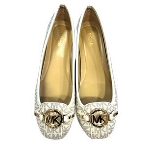 Michael Kors Loafers Flats Shoes Womens Cream Gold Size 10 40 Studded Embellish